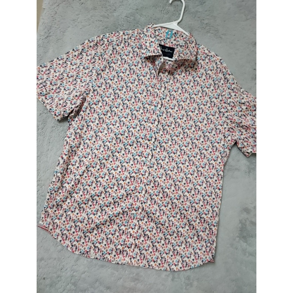 Robert Graham Multicolor Skull Short Sleeve Button-Down Shirt